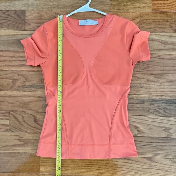 Adidas Stella McCartney T-Shirt Women XS Coral Short Sleeve Breathable Stretch - Picture 8 of 8
